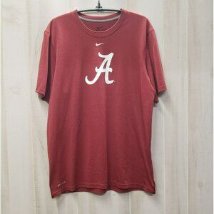 Nike Dri-fit Alabama t-shirt, Medium, Red with White Script A, Short Sleeve